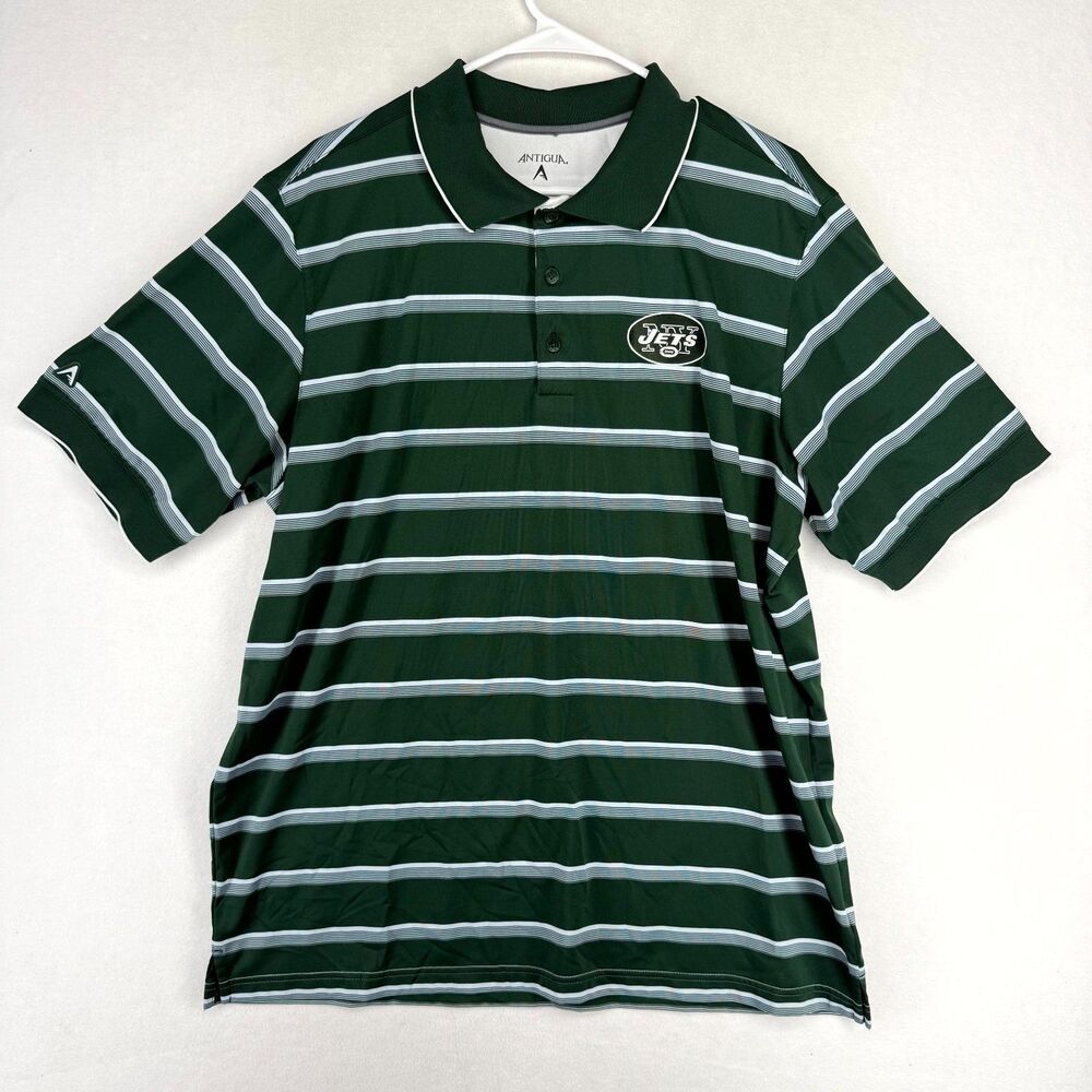 Antigua NFL Jets Football Embroidered Polo Mens‎ Size XL